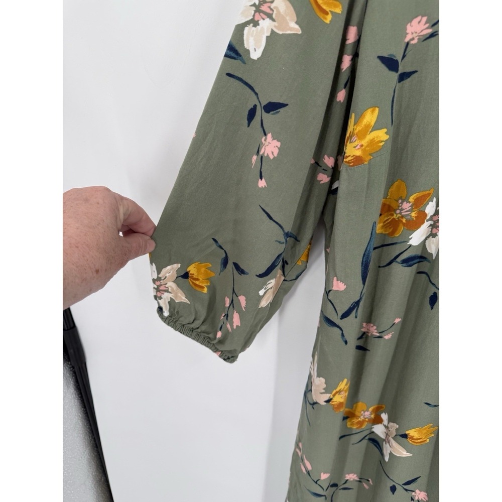 Old Navy Dress Womens Plus 2X Floral Flowy Romantic Casual Relaxed Comfy Forest - Picture 7 of 8